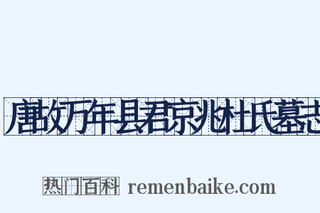 唐故万年县君京兆杜氏墓志是什么意思的图片